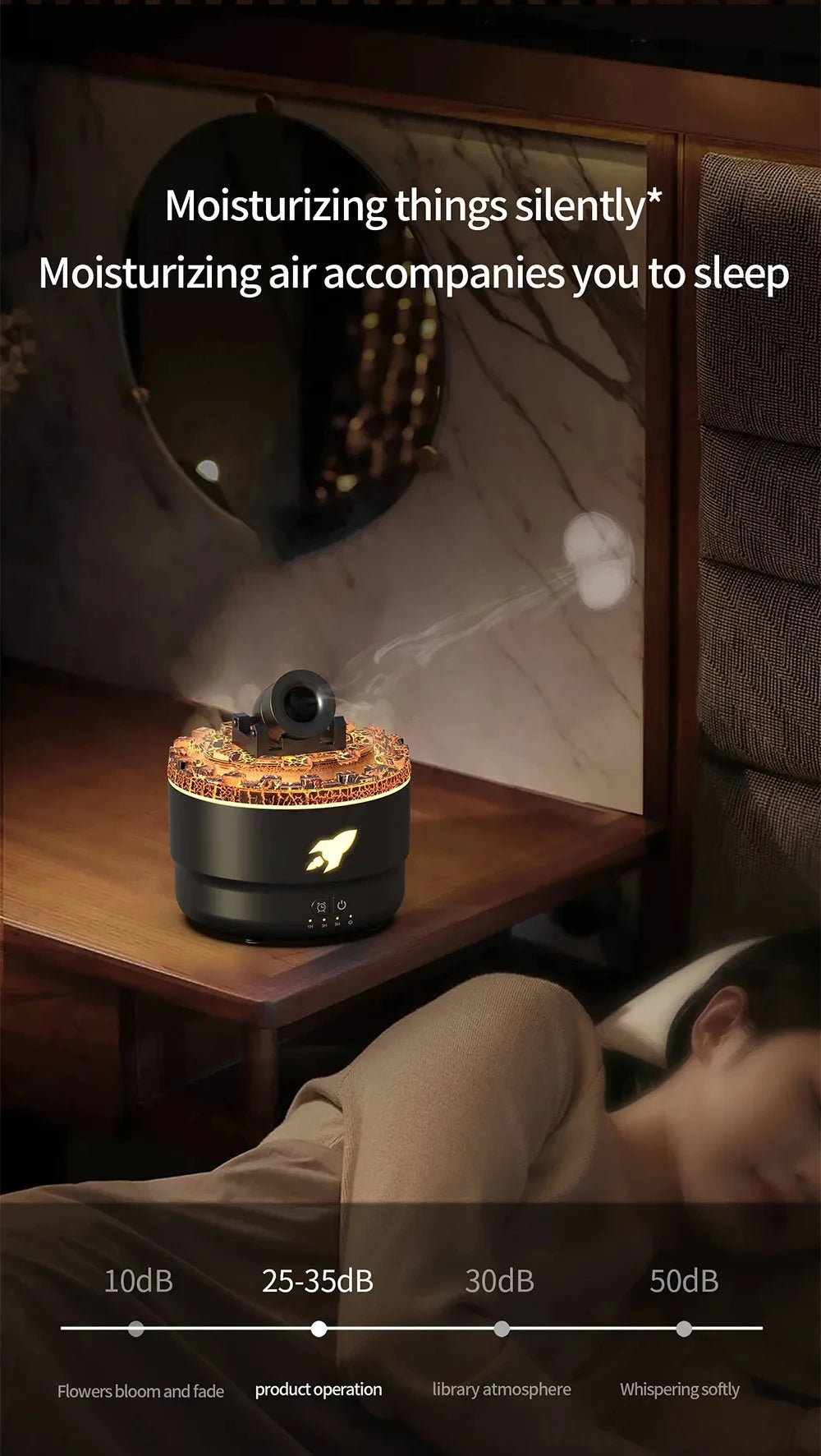 Ultrasonic Aromatherapy Humidifier with LED Night Light