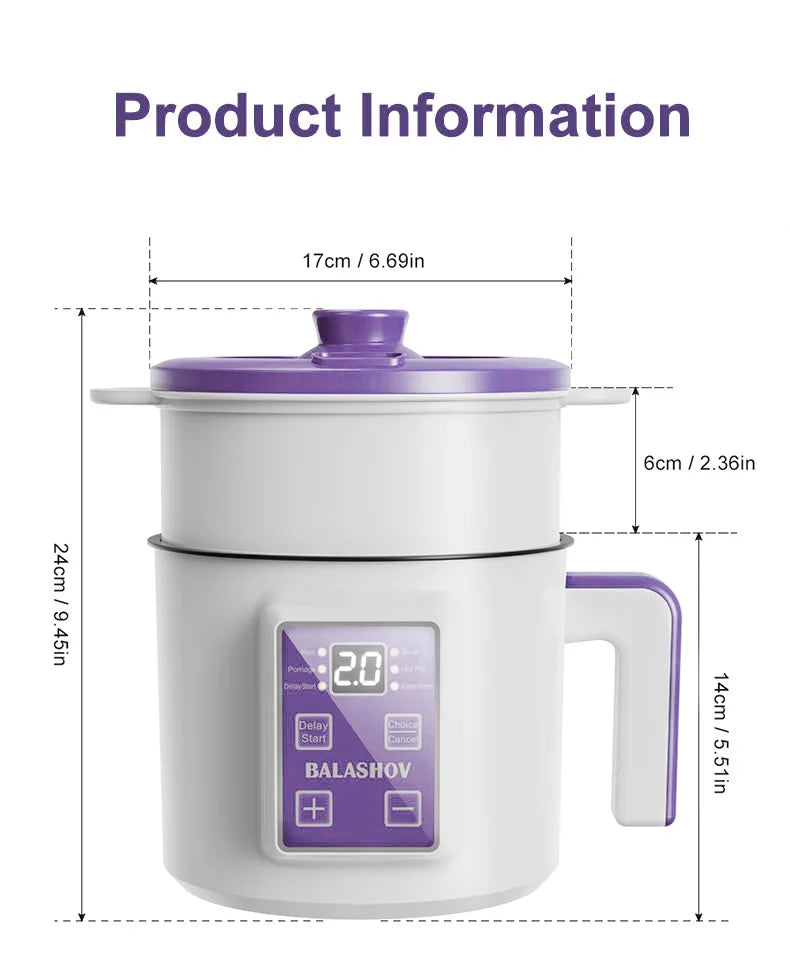Compact Multi-Function Electric Rice Cooker for Home