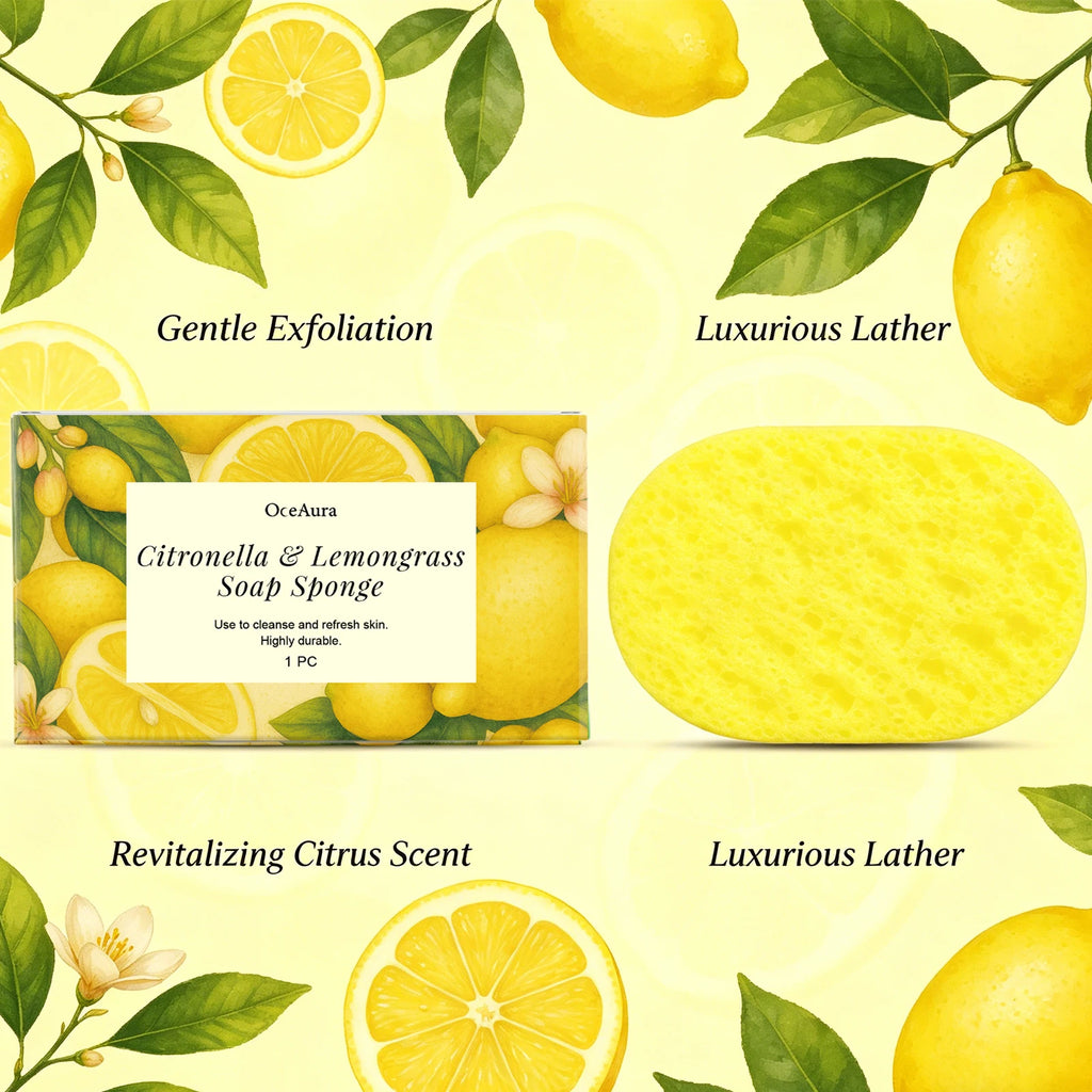 Exfoliating Lemongrass Bath Sponge for Daily Body Cleansing
