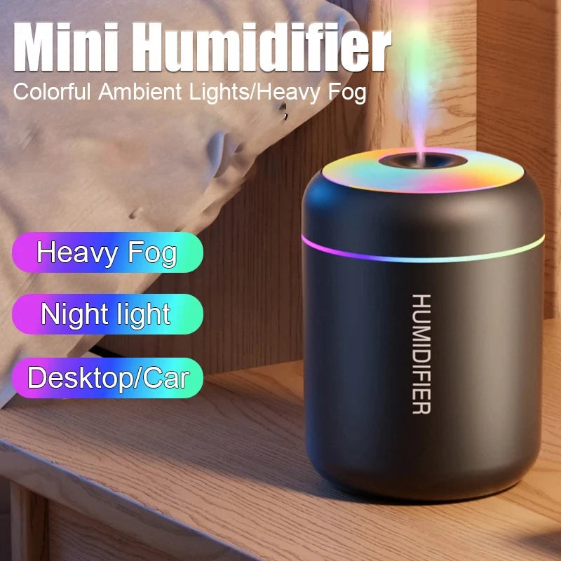 Portable Mini USB Desktop Air Humidifier with LED Light