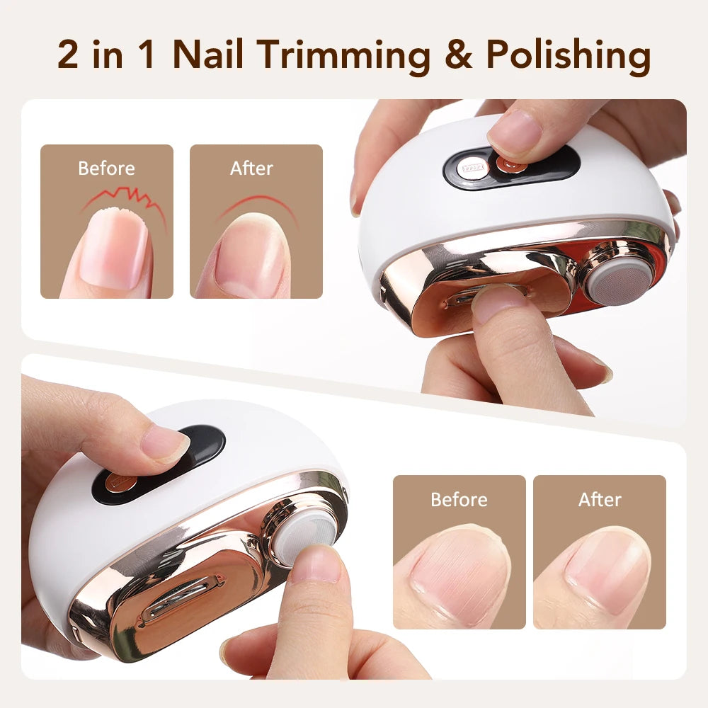 Electric 2-in-1 Automatic Nail Clipper and Trimmer