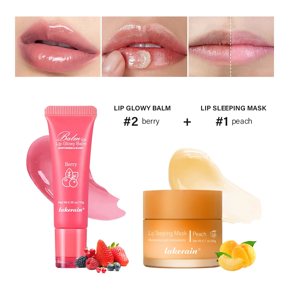 Moisturizing Lip Balm and Sleeping Mask Care Set - 33