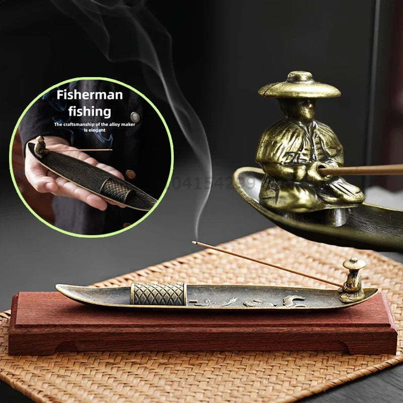 Ancient Style Boat Incense Stick Holder for Aromatherapy