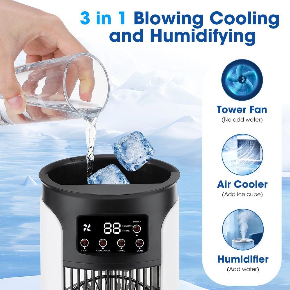 Portable Desktop Air Cooler and Humidifier Fan - 5