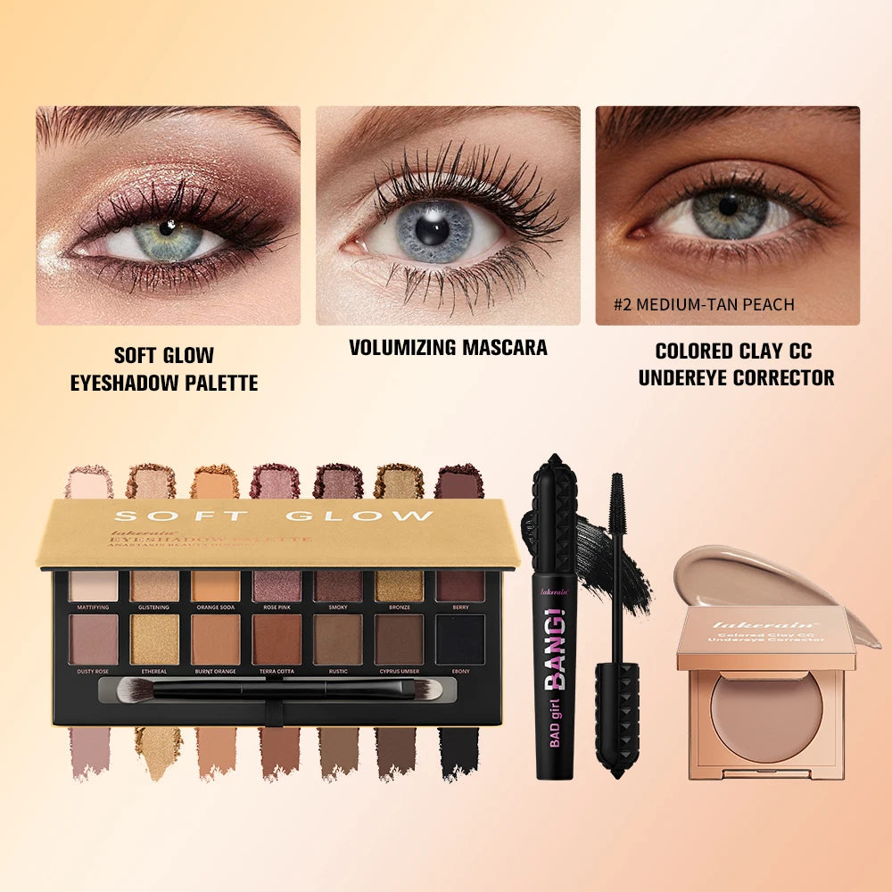 3-Piece Eye Makeup Set with Corrector, Eyeshadow and Mascara