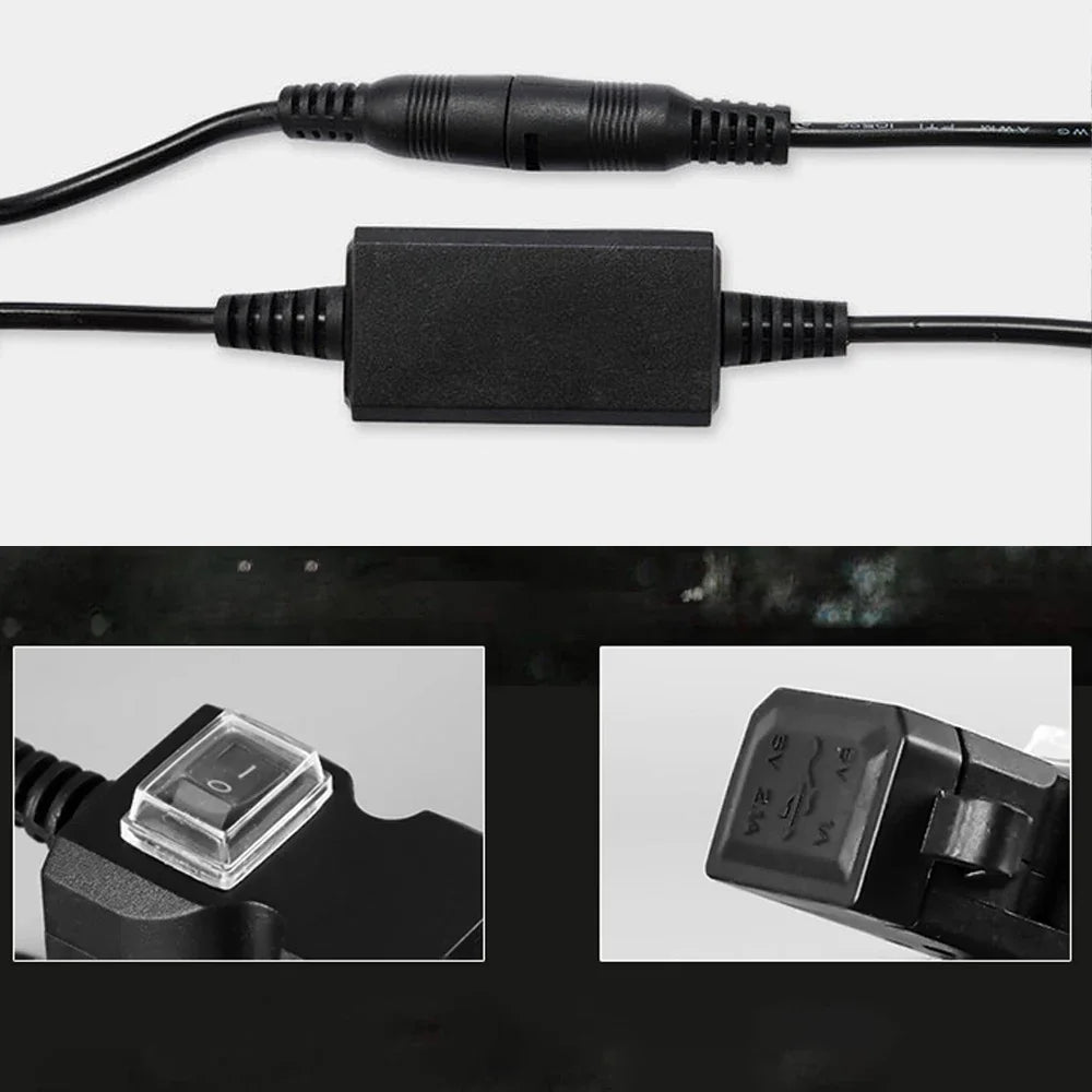 Dual USB Motorcycle Handlebar Phone Charger - 6