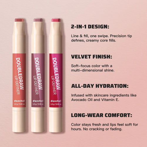 2-in-1 Dual-Ended Lip Liner and Matte Lipstick Pencil