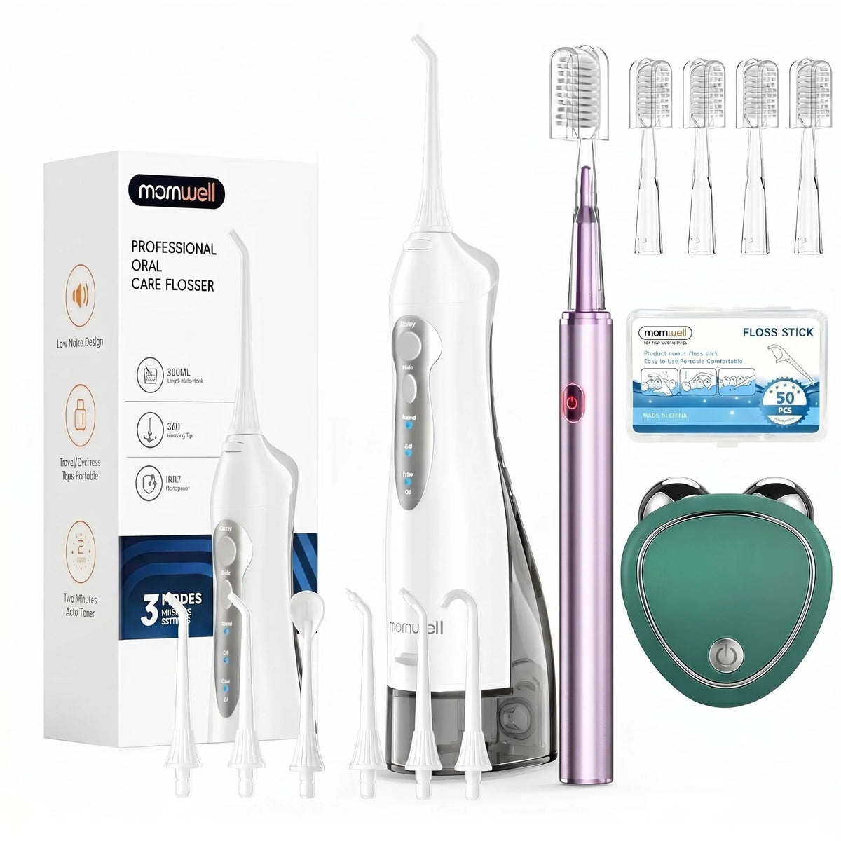 Professional Oral Care Water Flosser and Electric Toothbrush Set