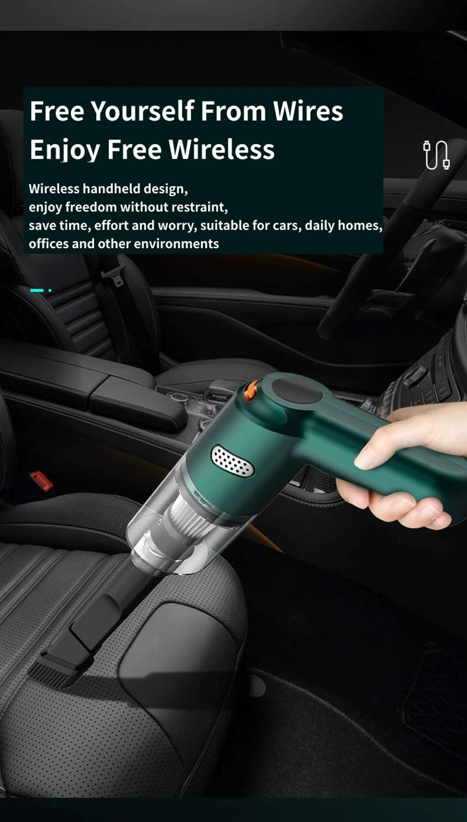 Portable Wireless Handheld Vacuum for Car and Home