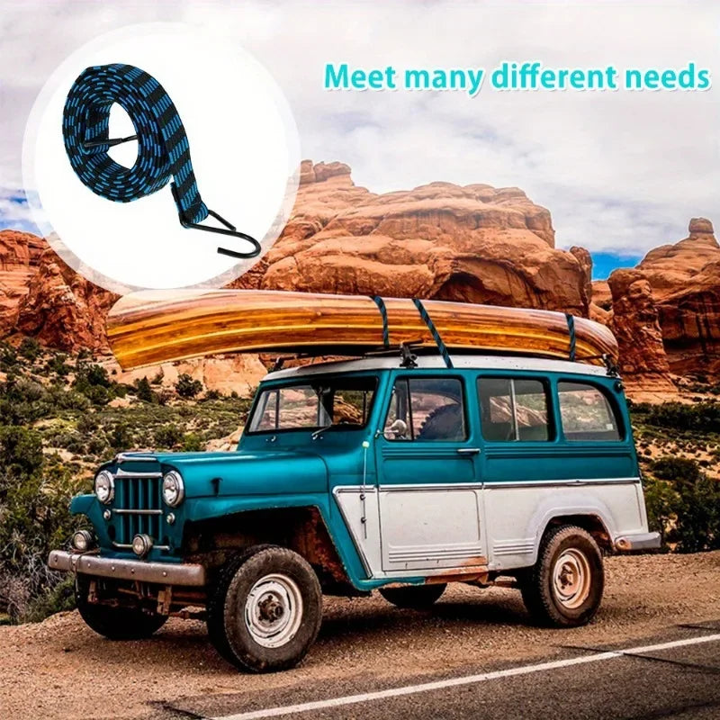Heavy-Duty Elastic Bungee Cord with Metal Hooks for Cargo - 3