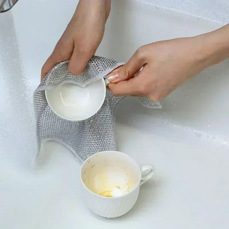 Double-Sided Non-Stick Silver Wire Kitchen Cleaning Cloth