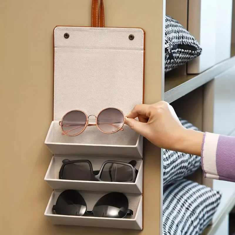 Foldable Travel Sunglasses Organizer for Multiple Pairs - 4