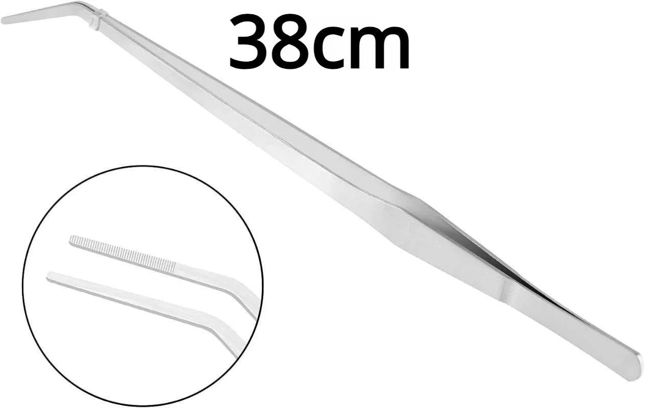 Extra Long Stainless Steel Aquarium and Terrarium Feeding Tweezers - 10