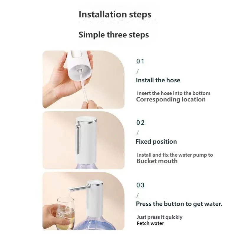 Automatic Rechargeable Electric Water Bottle Pump with Digital Display