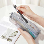 Transparent Mesh Pencil Case Organizer for School and Office
