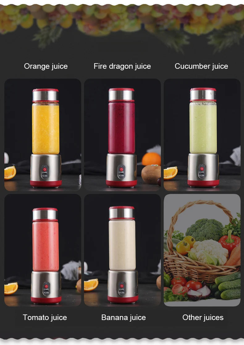Portable Electric USB Rechargeable Fruit Juicer Blender Cup - 11