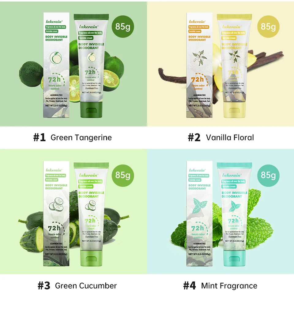 Long-Lasting Invisible Full Body Deodorant Cream