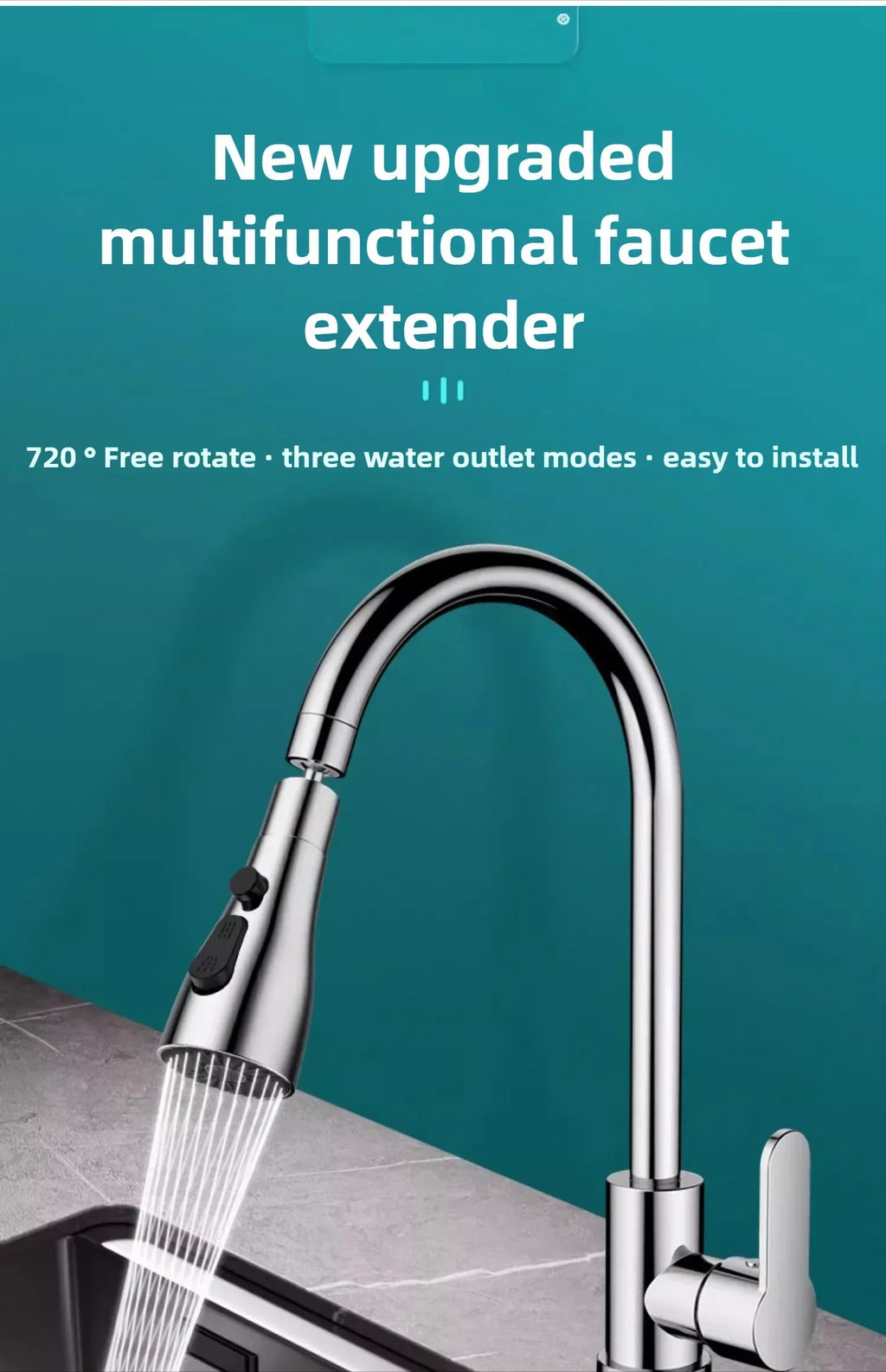 3-Mode Adjustable Kitchen Faucet Sprayer Head