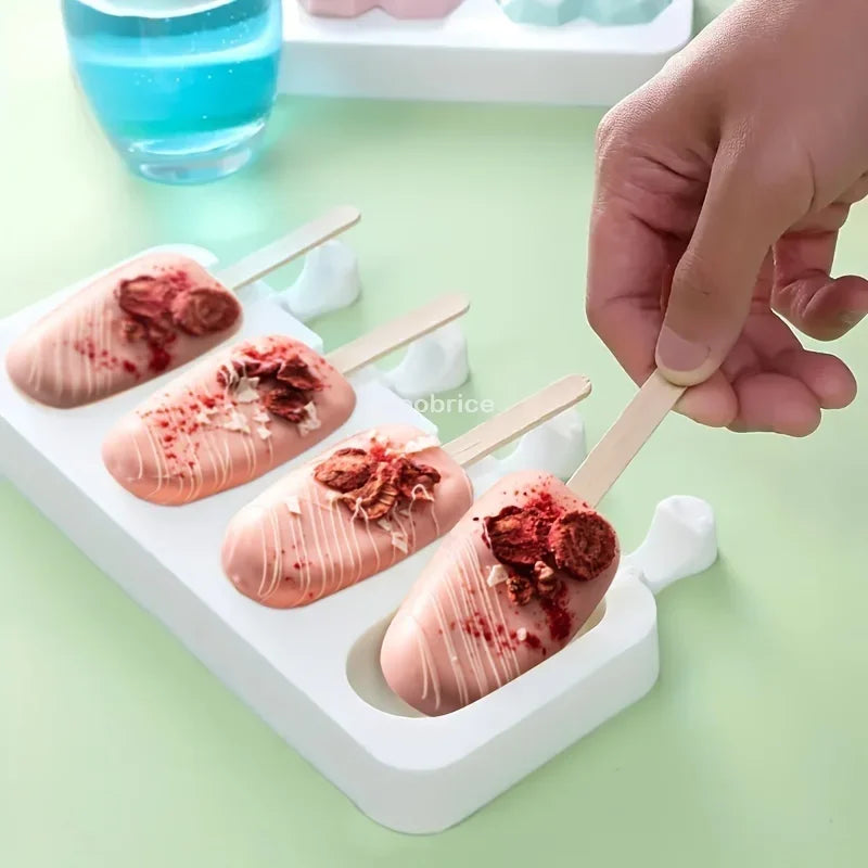 Silicone Ice Cream and Popsicle Maker Mold Tray