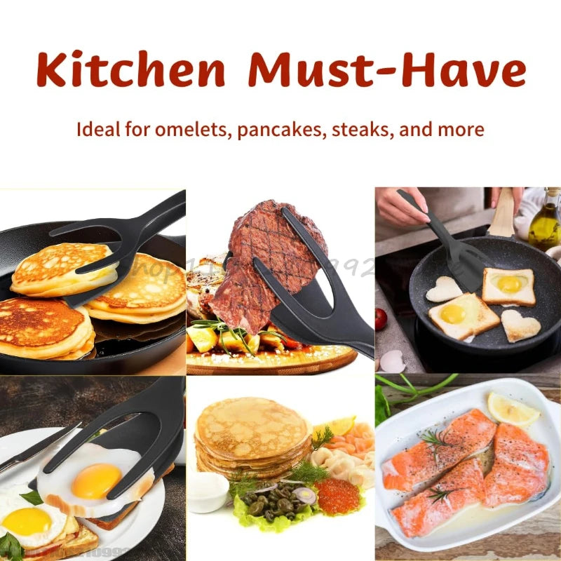 2-in-1 Non-Stick Spatula and Kitchen Tongs for Cooking
