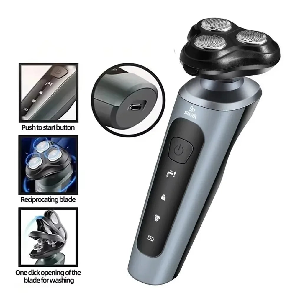 Rechargeable Electric Shaver for Men Wet and Dry Beard Razor - 6