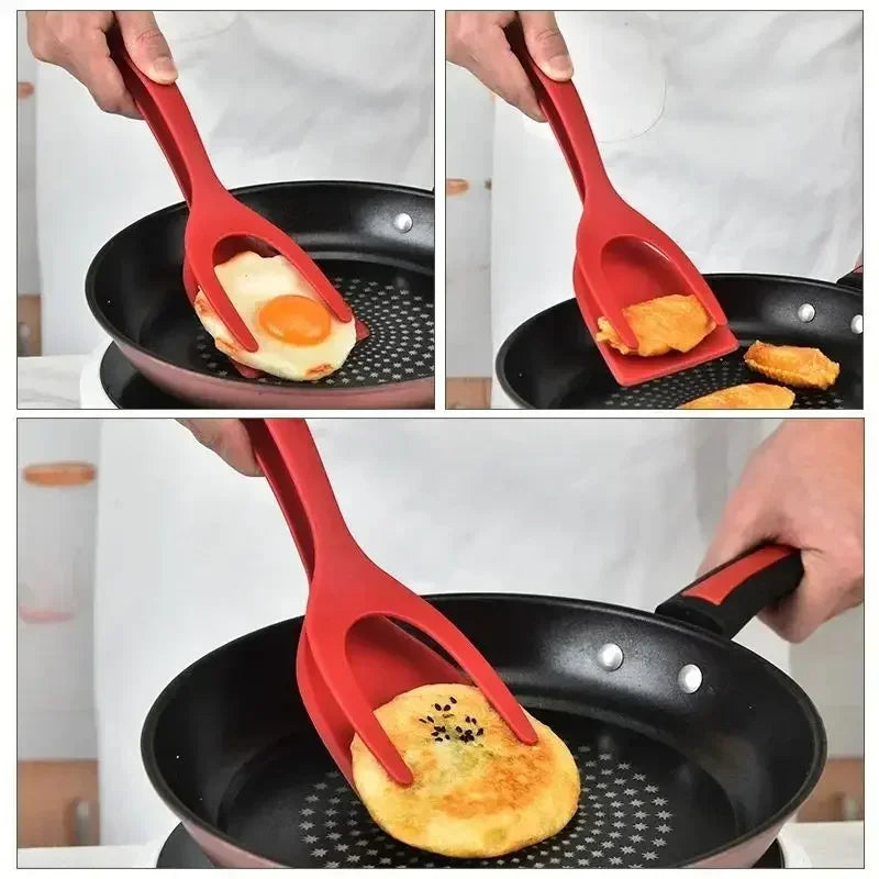 2-in-1 Non-Stick Spatula and Kitchen Tongs for Cooking - 2