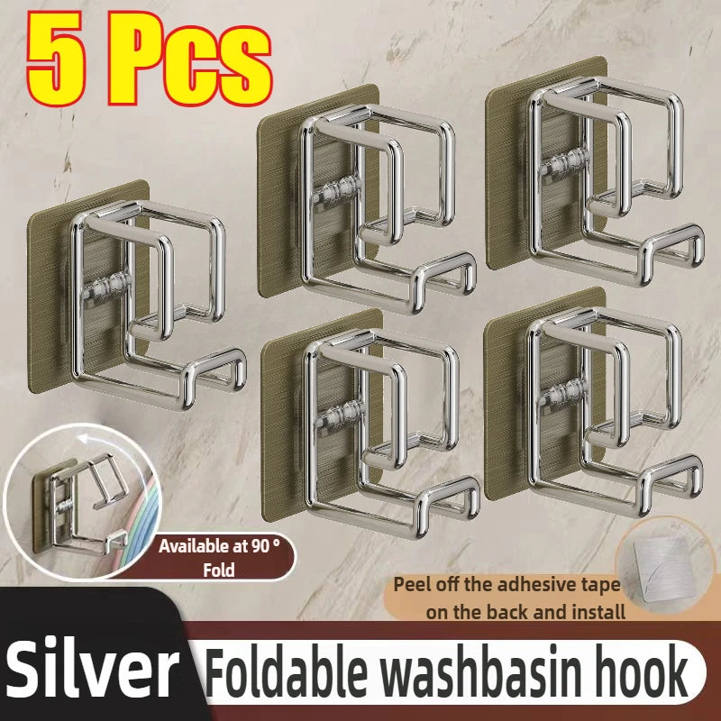 Self-Adhesive Wall-Mounted Washbasin and Storage Hook - 16