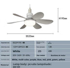 Socket Ceiling Fan with LED Light and Remote Control
