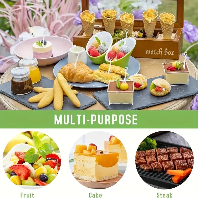 Heart-Shaped Disposable Appetizer Forks for Parties