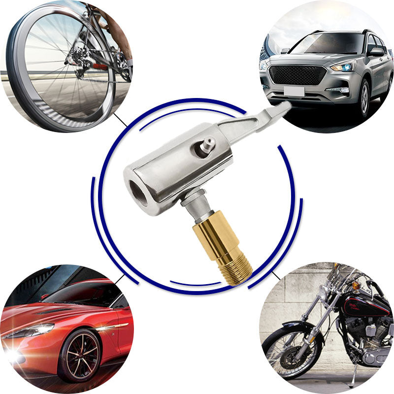 90-Degree Locking Tire Inflator Air Chuck for Cars and Bikes