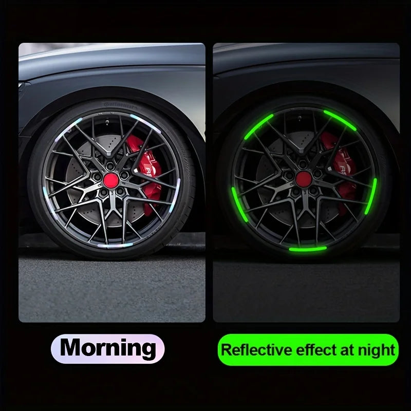 Luminous Reflective Wheel Rim Stickers for Cars and Motorcycles