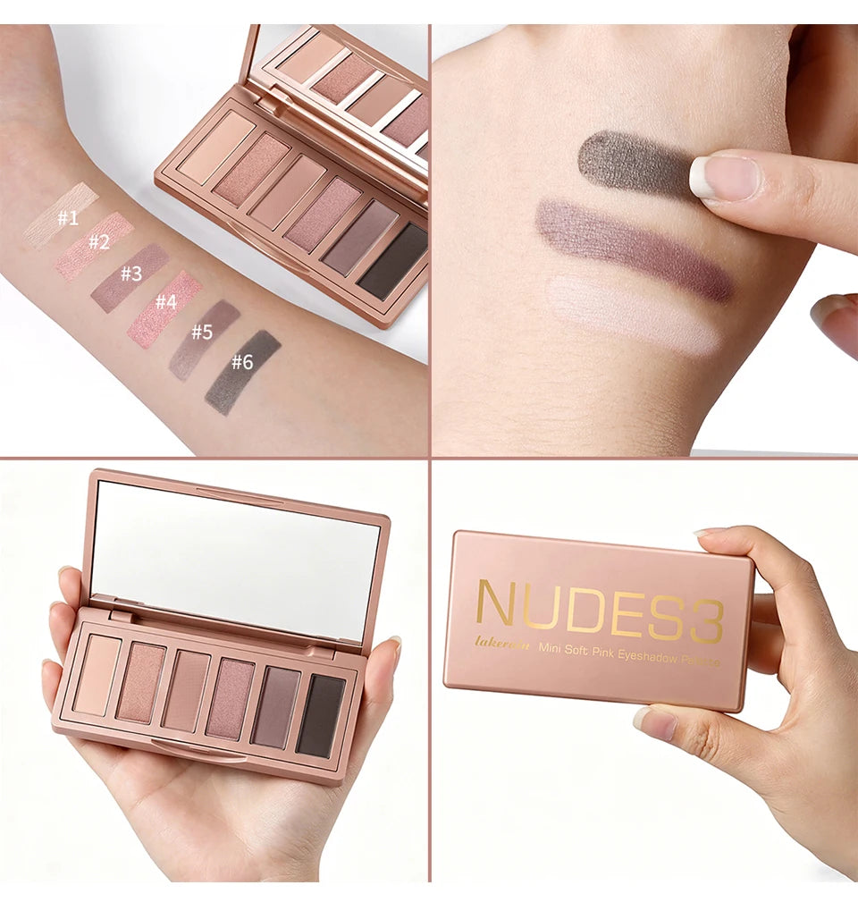 6-Color Soft Pink Neutral Eyeshadow Palette