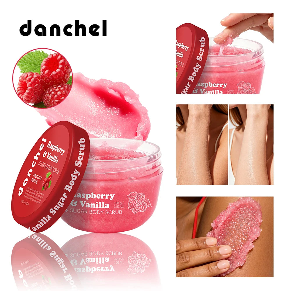 Raspberry & Vanilla Sugar Body Scrub for Smooth Exfoliated Skin