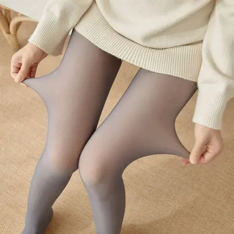 Translucent Fake Skin Thermal Tights for Women - 25