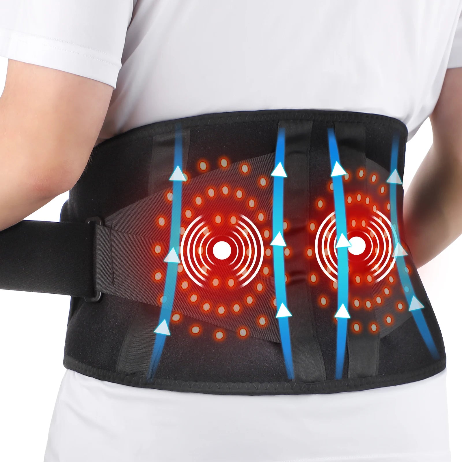 Heated Lower Back Massage Belt with Red Light Therapy - 7