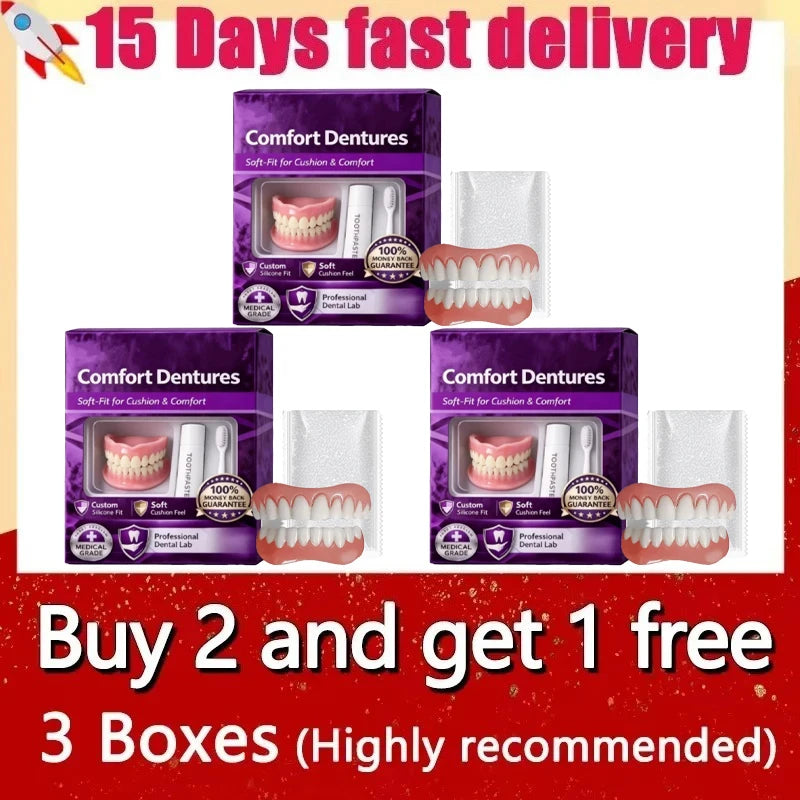 Comfort Fit Silicone Denture Set for Natural Smile