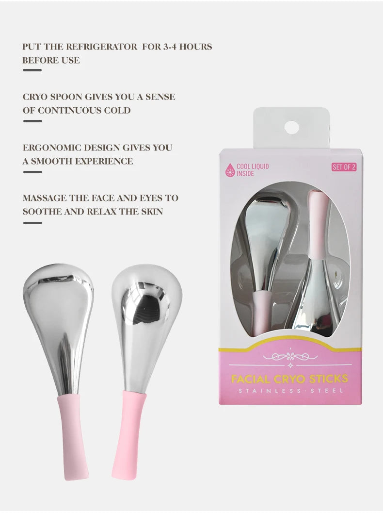 Stainless Steel Facial Cryo Sticks for Skin Cooling and Puffiness