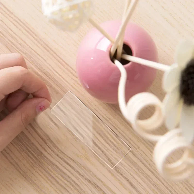 Heavy-Duty Transparent Reusable Nano Adhesive Tape Pads