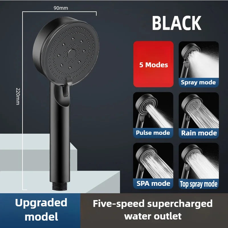 5-Mode High Pressure Handheld Shower Head - 13