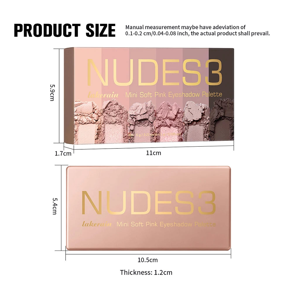 6-Color Soft Pink Neutral Eyeshadow Palette