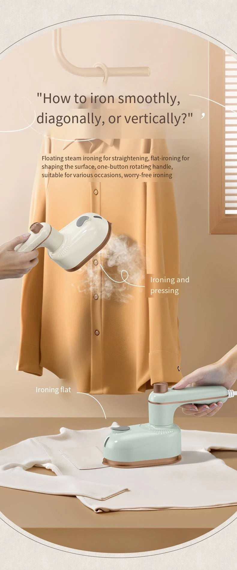 Portable Mini Rotating Electric Steam Iron for Travel