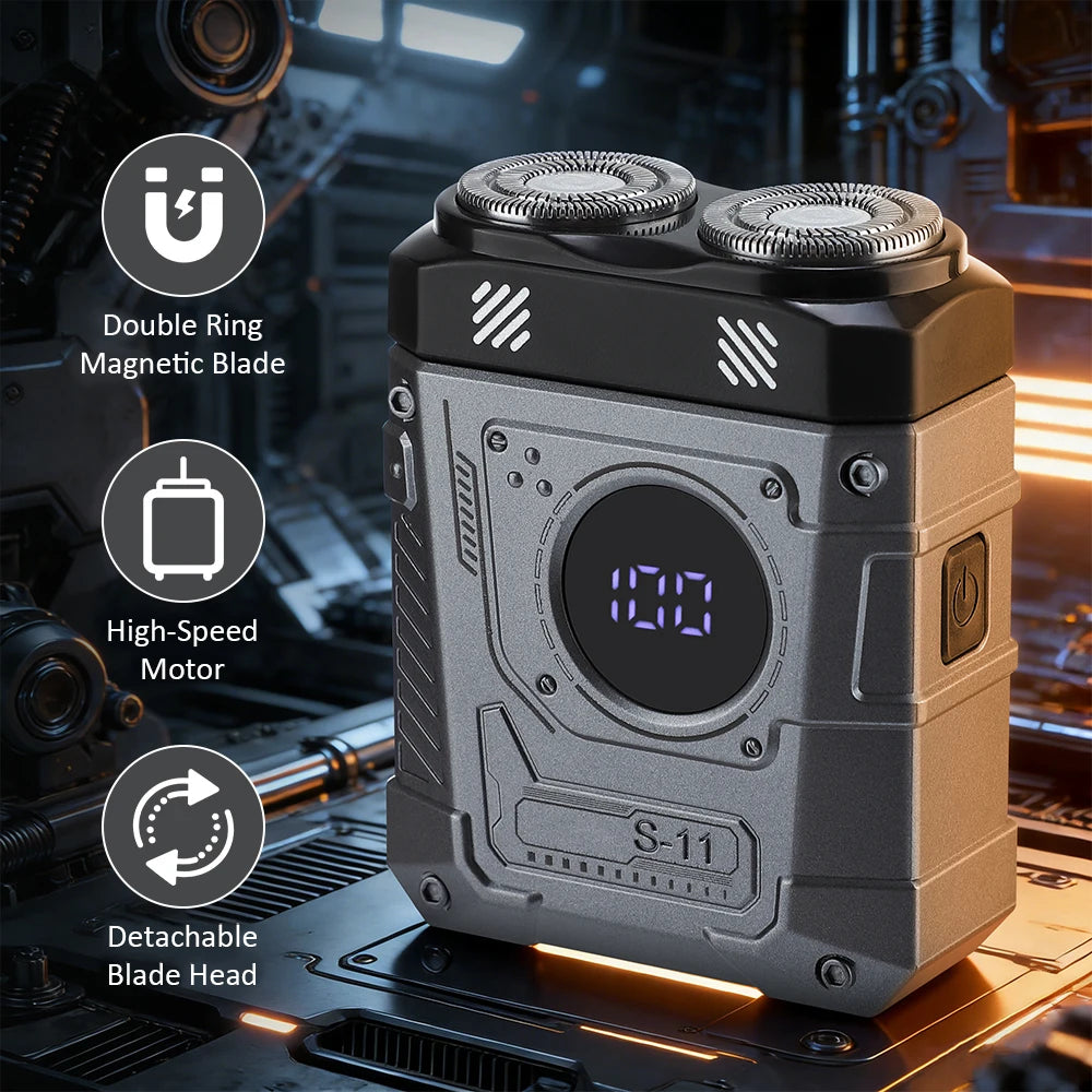Portable Electric Dual Head Shaver for Men