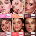 Matte Embossed Blush Palette with Professional Makeup Brush