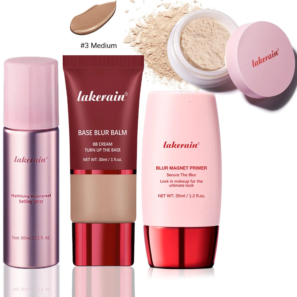 4-Piece Long-Lasting Waterproof Makeup Base and Setting Set - 36