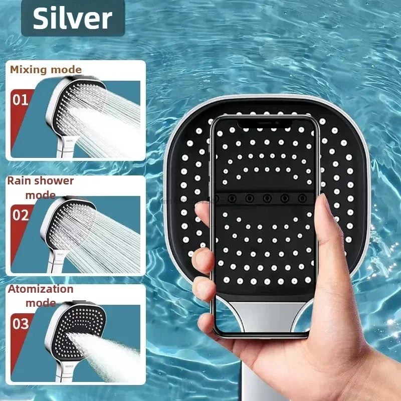 3-Mode Adjustable High-Pressure Handheld Shower Head