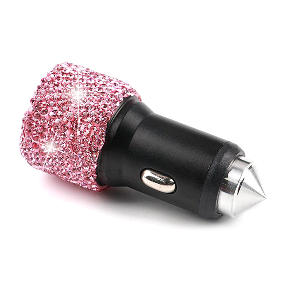 Dual Port Rhinestone USB Car Charger - 15