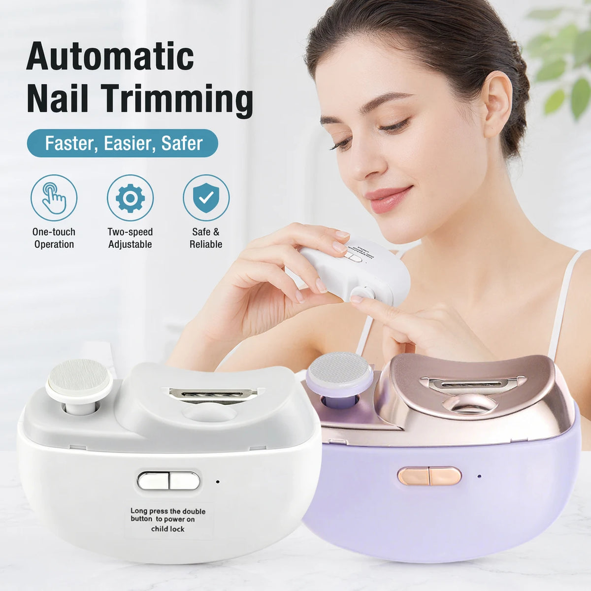 Electric Automatic Nail Trimmer and Polisher for All Ages