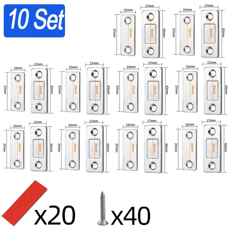 Ultra-Thin Magnetic Cabinet Door Catch Latch