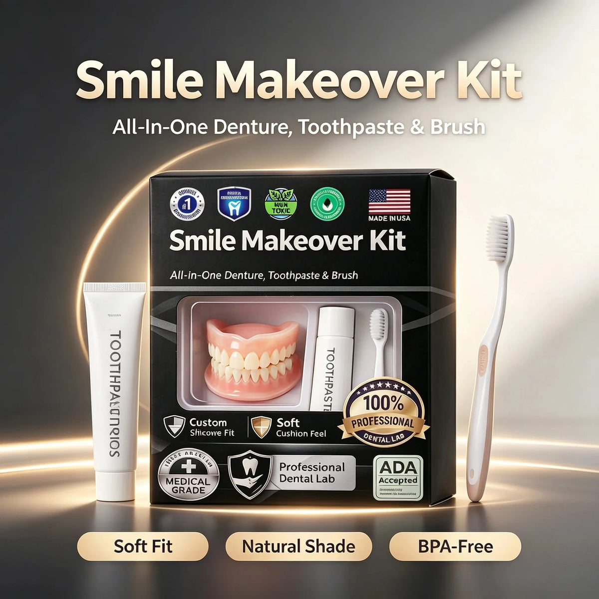 Moldable Silicone Cosmetic Teeth Kit for Instant Smile