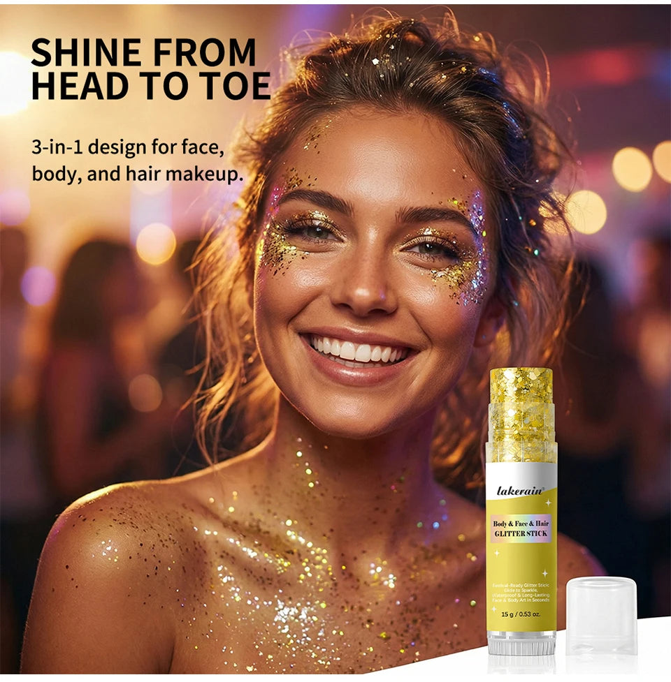 Waterproof Shimmer Glitter Stick for Face and Body